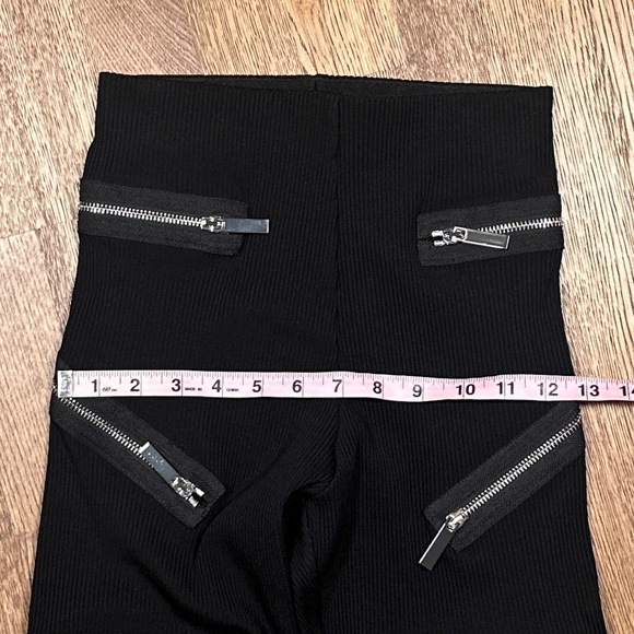 NWT Christopher Kane Moto Ribbed Zipper Black Leggings Womens US 2 - Picture 12 of 12
